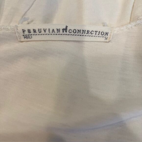 Peruvian Connection Nightgown Pima Cotton Ivory Hand Stitched Detail Medium - Picture 8 of 13